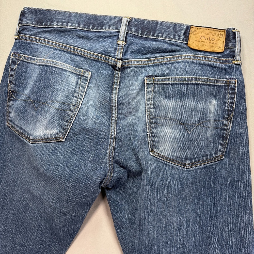 Polo Ralph Lauren Jeans Mens 35x32 Classic Fit Denim Straight Leg Wallet Fade